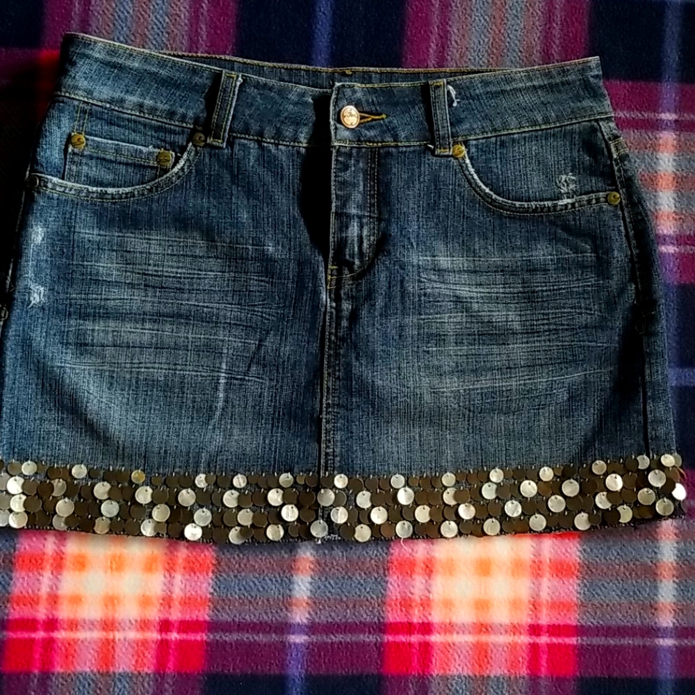 Denim Skirt with embellishments